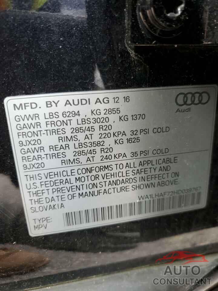 AUDI Q7 2017 - WA1LHAF72HD039767