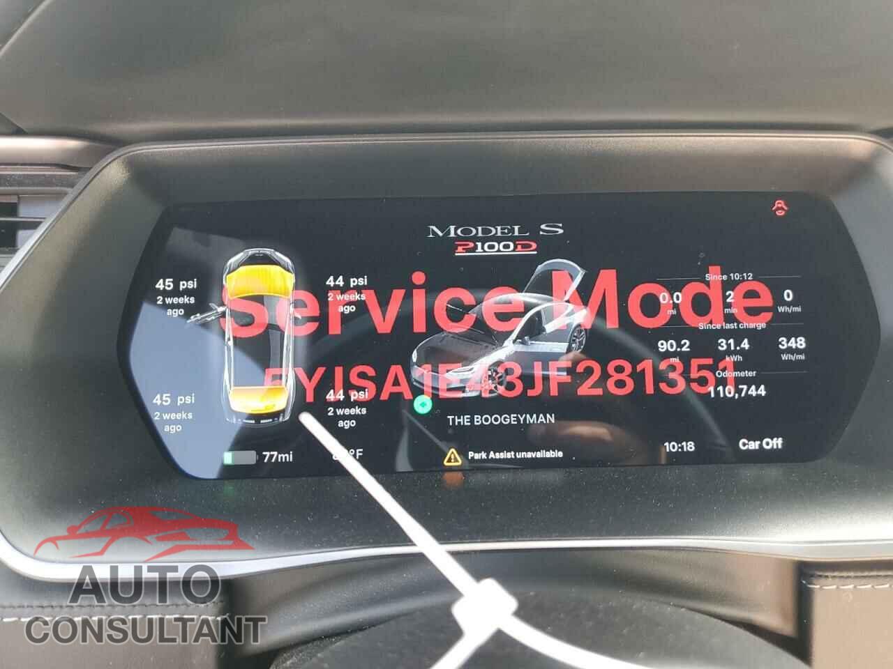 TESLA MODEL S 2018 - 5YJSA1E43JF281351