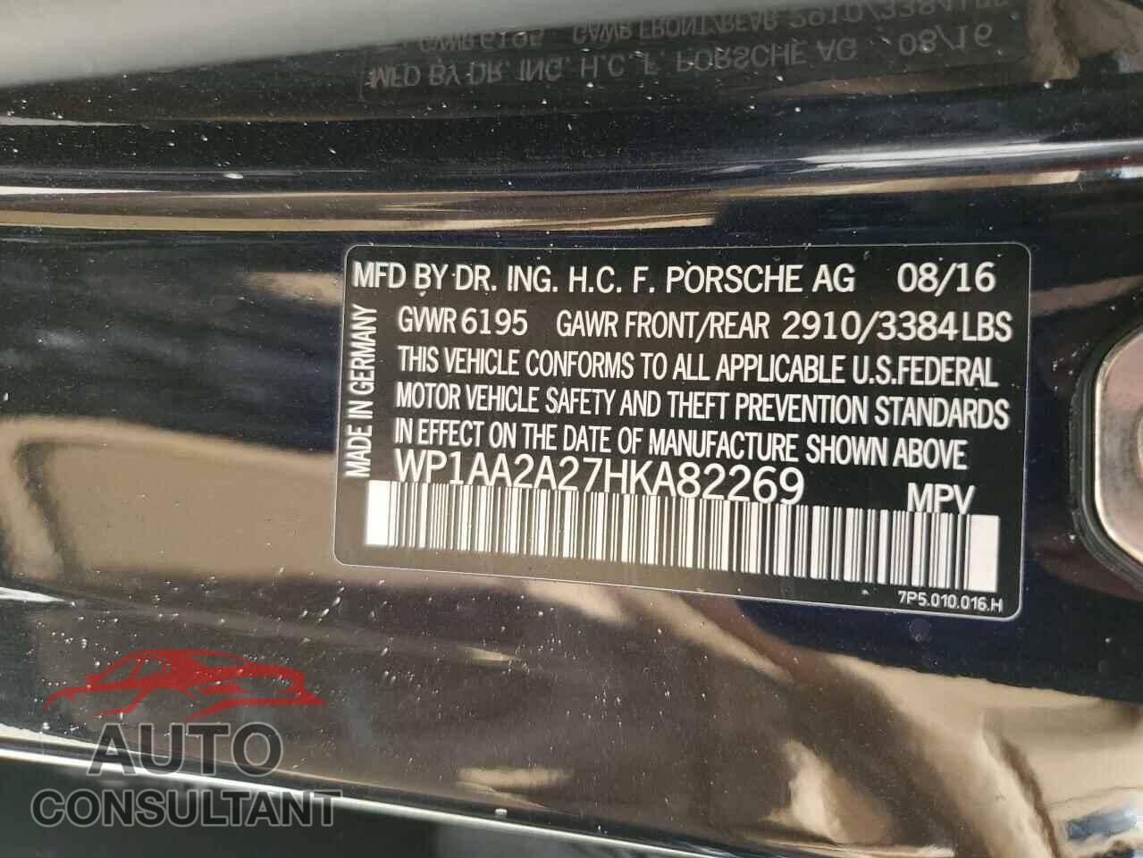 PORSCHE CAYENNE 2017 - WP1AA2A27HKA82269