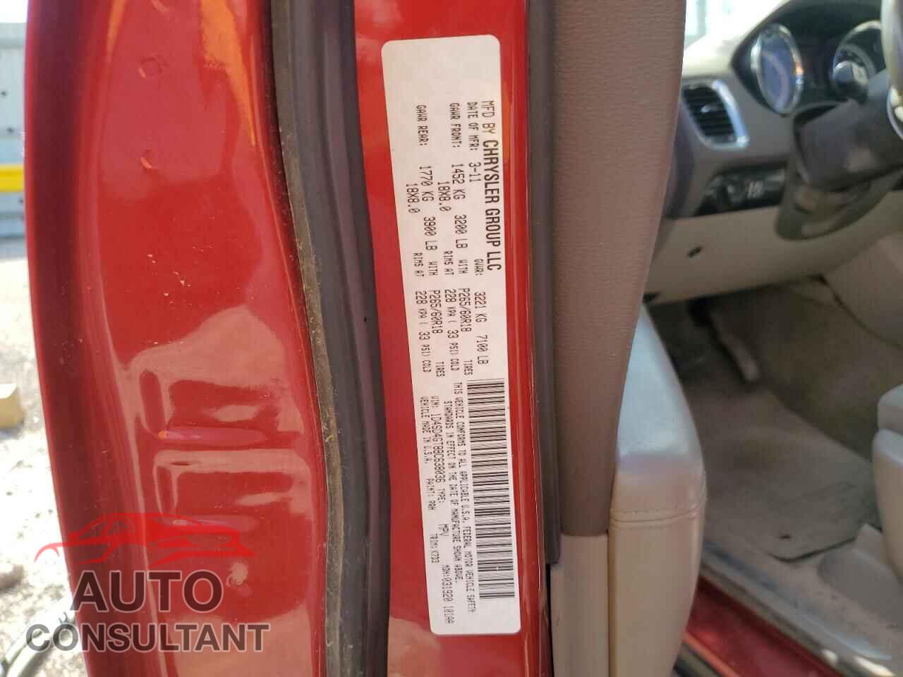 DODGE DURANGO 2011 - 1D4SD4GT8BC638036