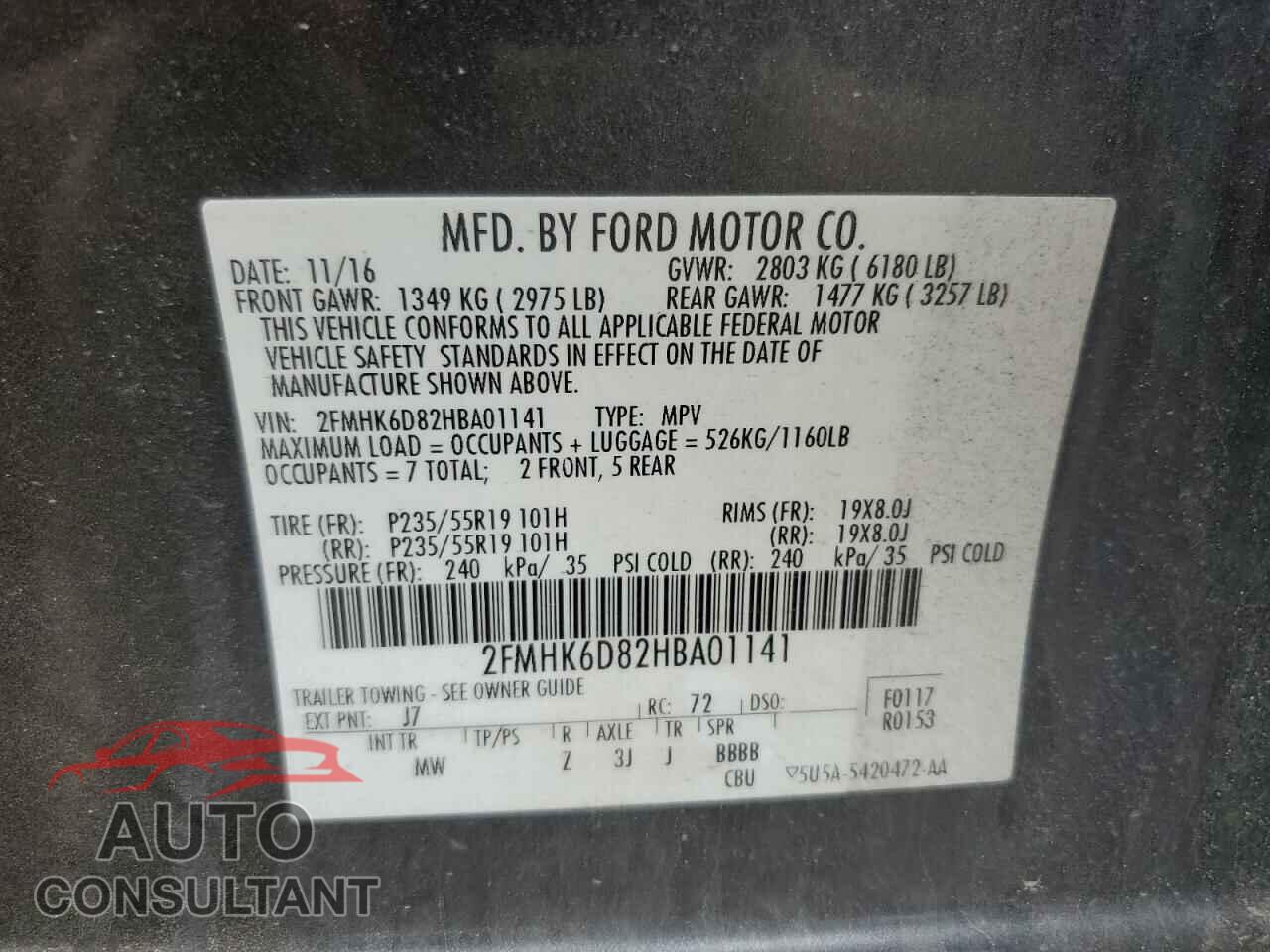 FORD FLEX 2017 - 2FMHK6D82HBA01141
