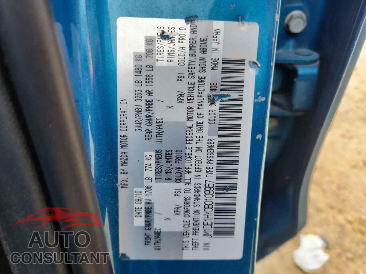 MAZDA 2 2011 - JM1DE1HY0B0109967
