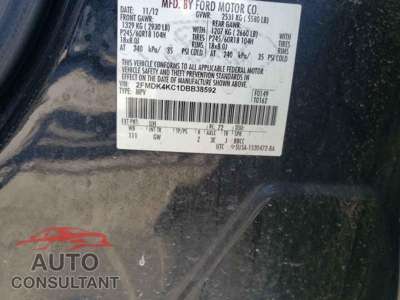 FORD EDGE 2013 - 2FMDK4KC1DBB38592