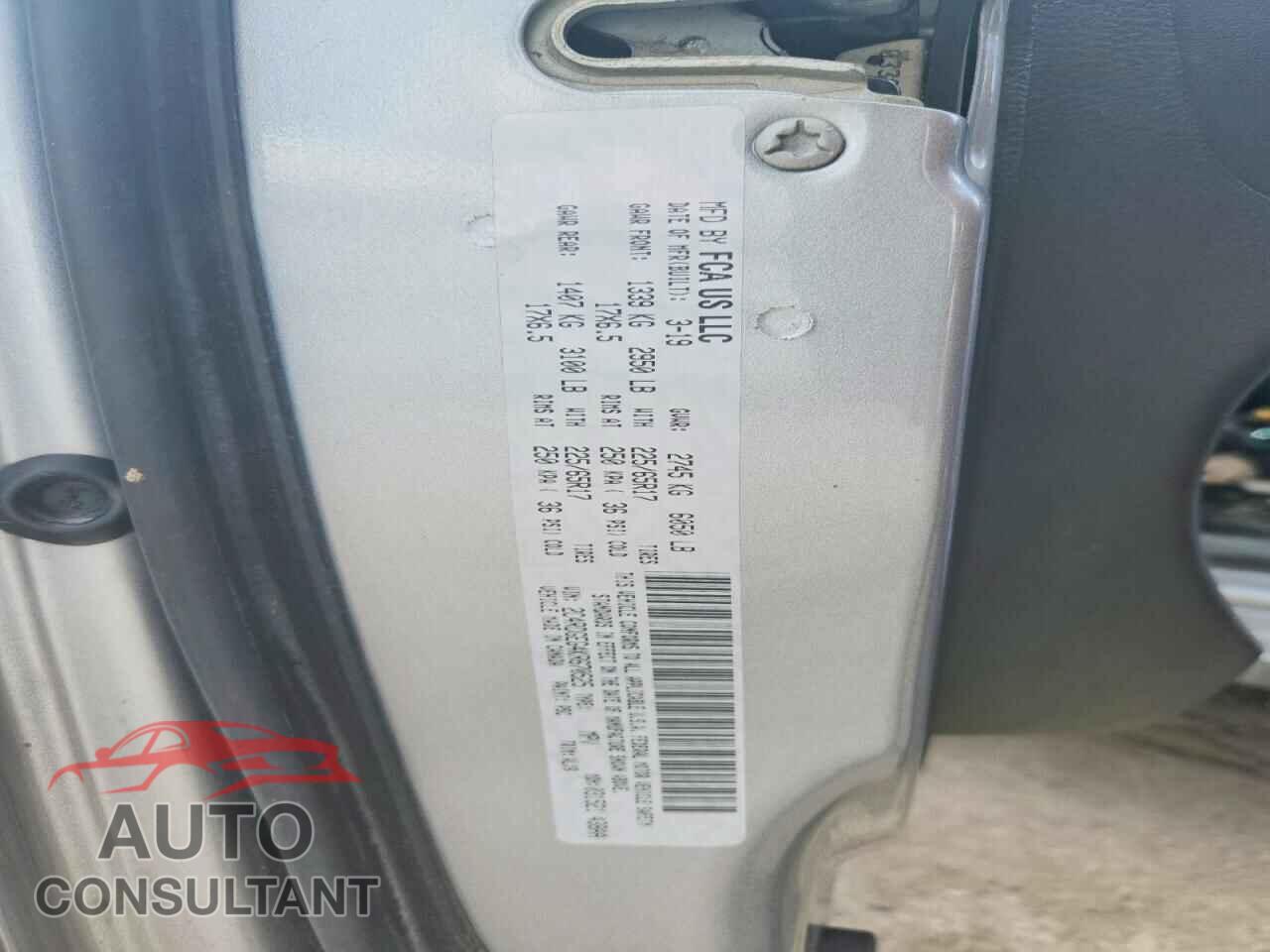 DODGE CARAVAN 2019 - 2C4RDGEG4KR670525