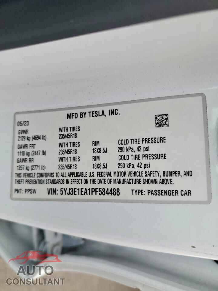 TESLA MODEL 3 2023 - 5YJ3E1EA1PF584488