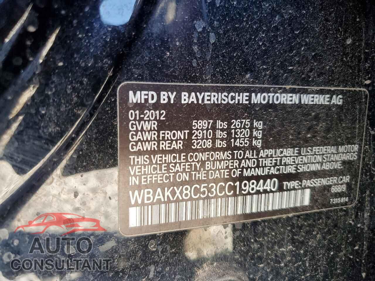 BMW 7 SERIES 2012 - WBAKX8C53CC198440