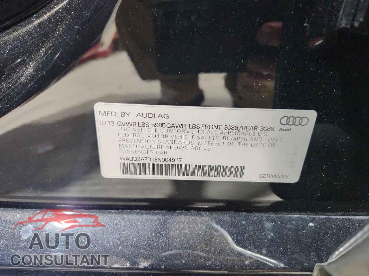 AUDI S8 2014 - WAUD2AFD1EN004917