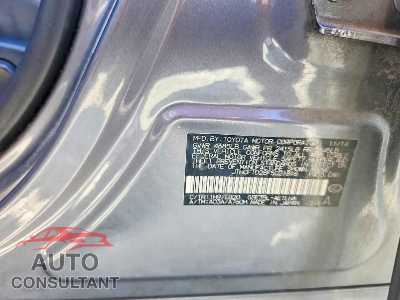 LEXUS IS 2015 - JTHCF1D28F5021816