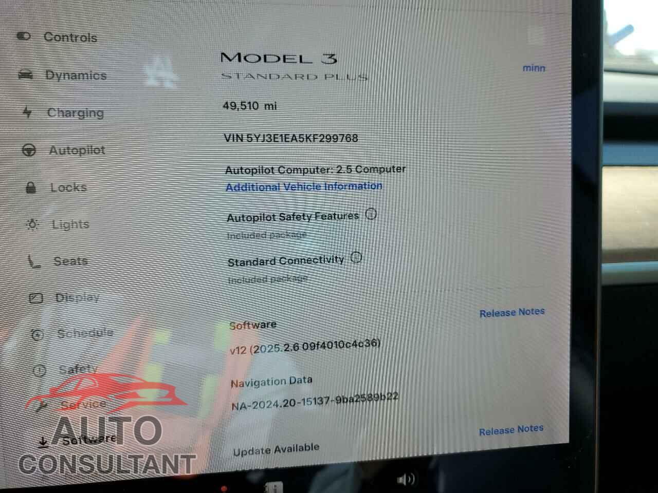 TESLA MODEL 3 2019 - 5YJ3E1EA5KF299768