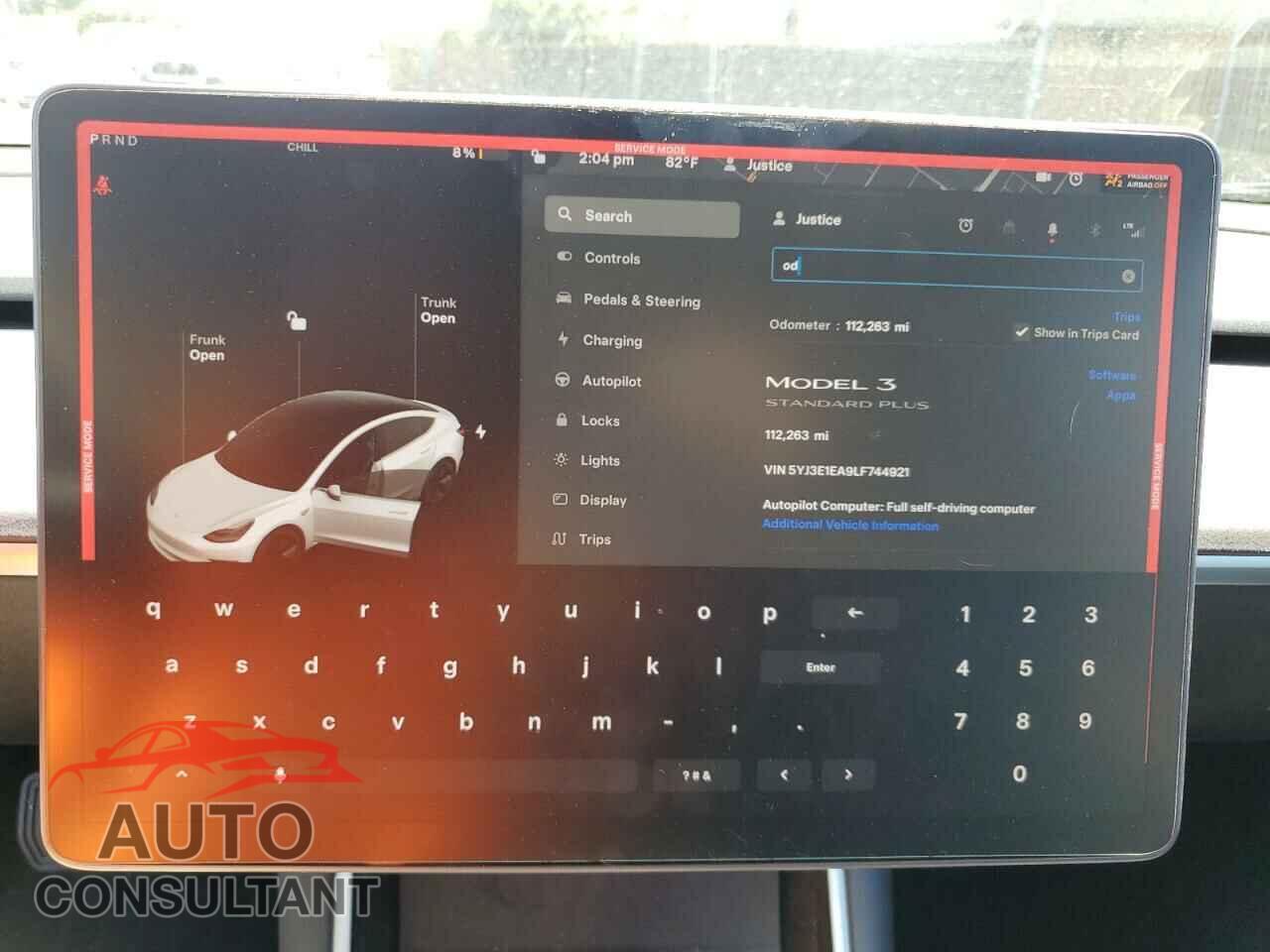 TESLA MODEL 3 2020 - 5YJ3E1EA9LF744921