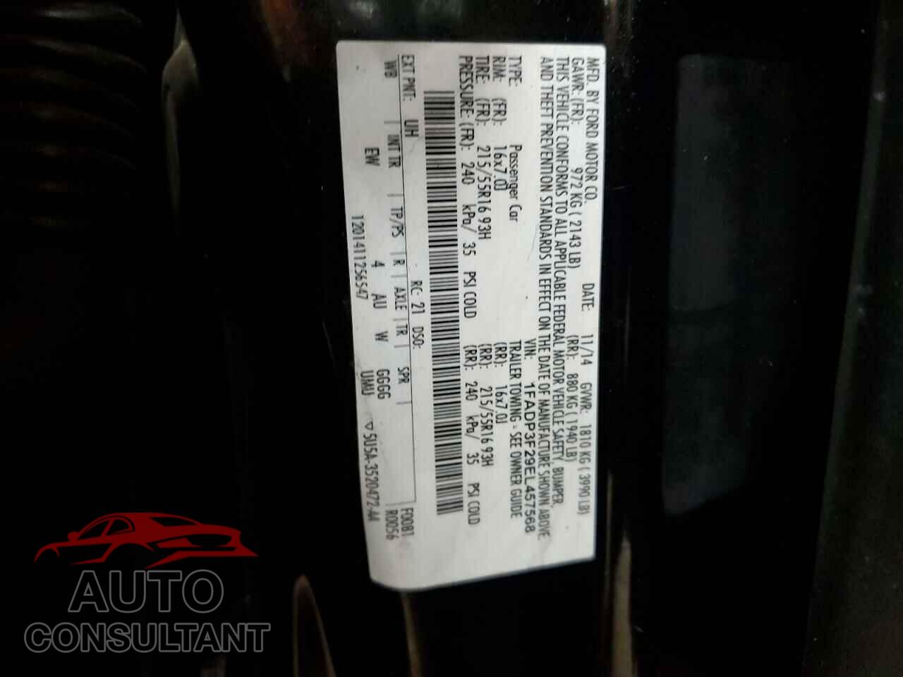 FORD FOCUS 2014 - 1FADP3F29EL457568