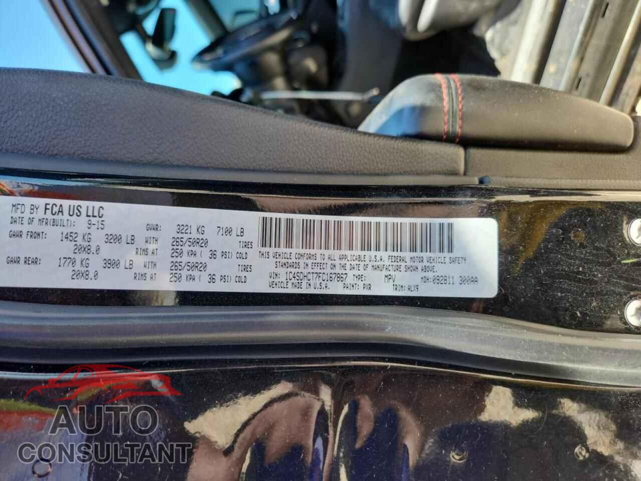DODGE DURANGO 2015 - 1C4SDHCT7FC167867