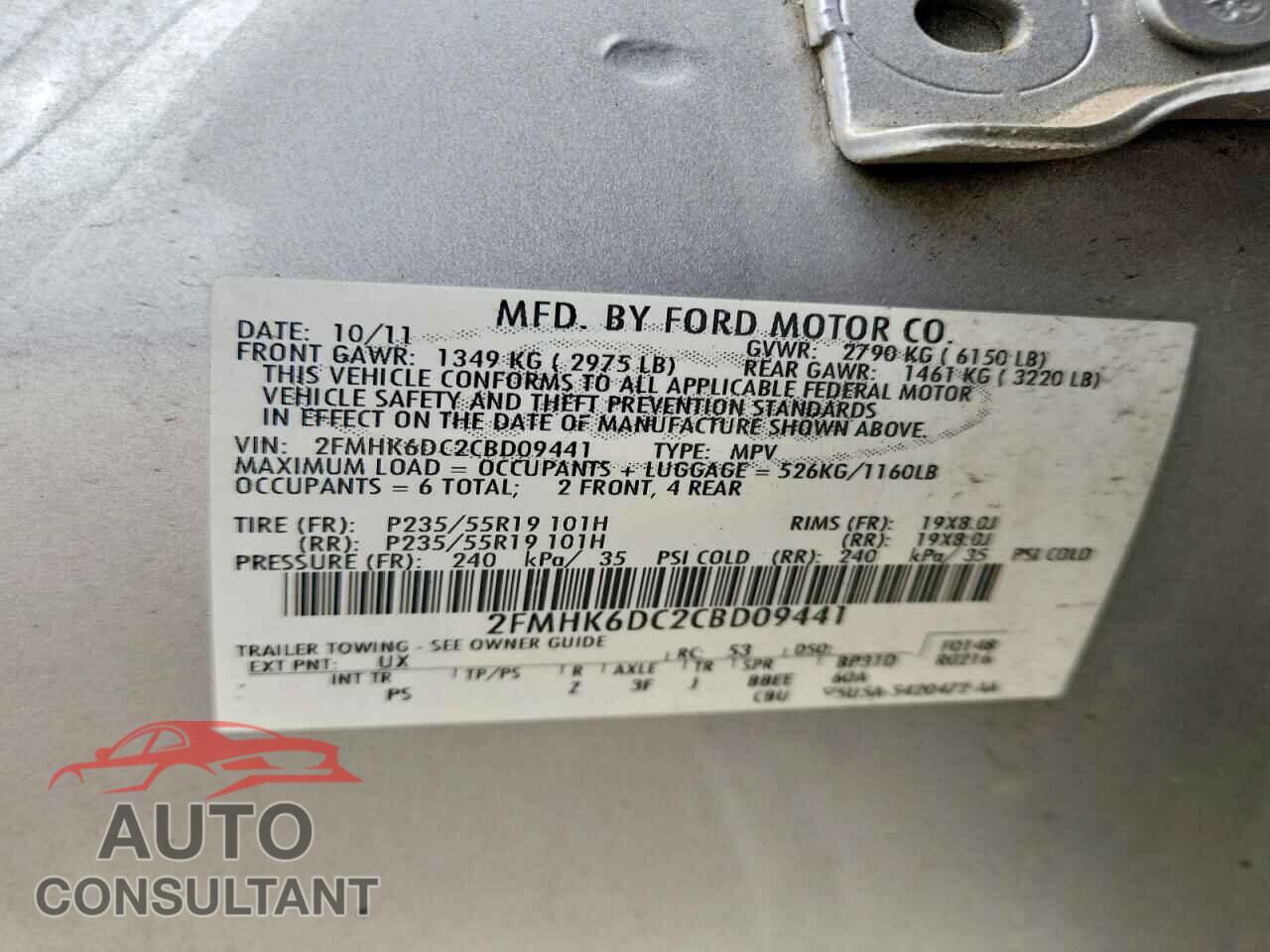 FORD FLEX 2012 - 2FMHK6DC2CBD09441