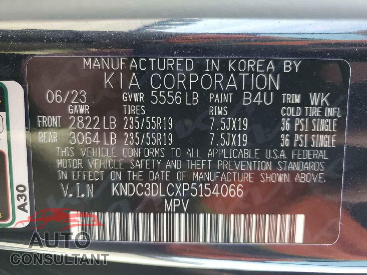 KIA EV6 LIGHT 2023 - KNDC3DLCXP5154066