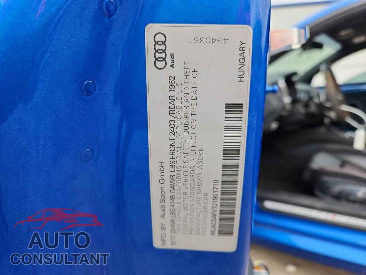 AUDI TT 2018 - WUACSAFV7J1901719
