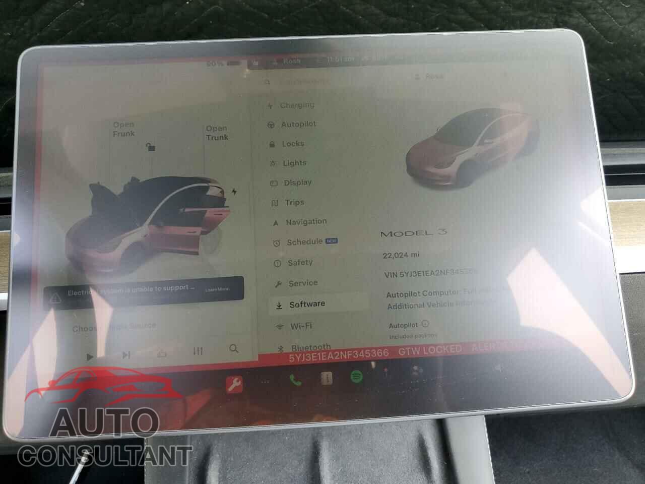 TESLA MODEL 3 2022 - 5YJ3E1EA2NF345366