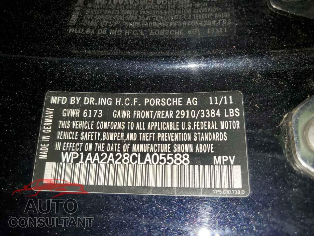 PORSCHE CAYENNE 2012 - WP1AA2A28CLA05588