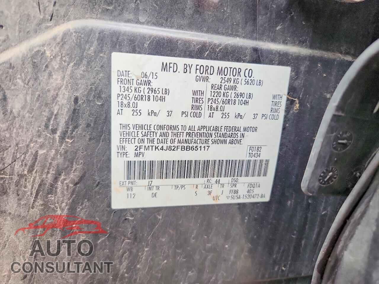 FORD EDGE 2015 - 2FMTK4J82FBB65117