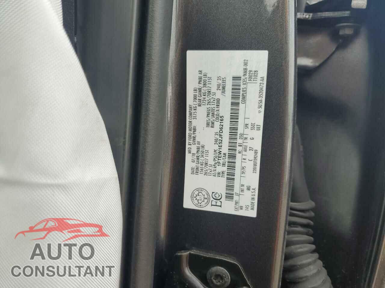 FORD F-150 2018 - 1FTEW1E52JFD62165