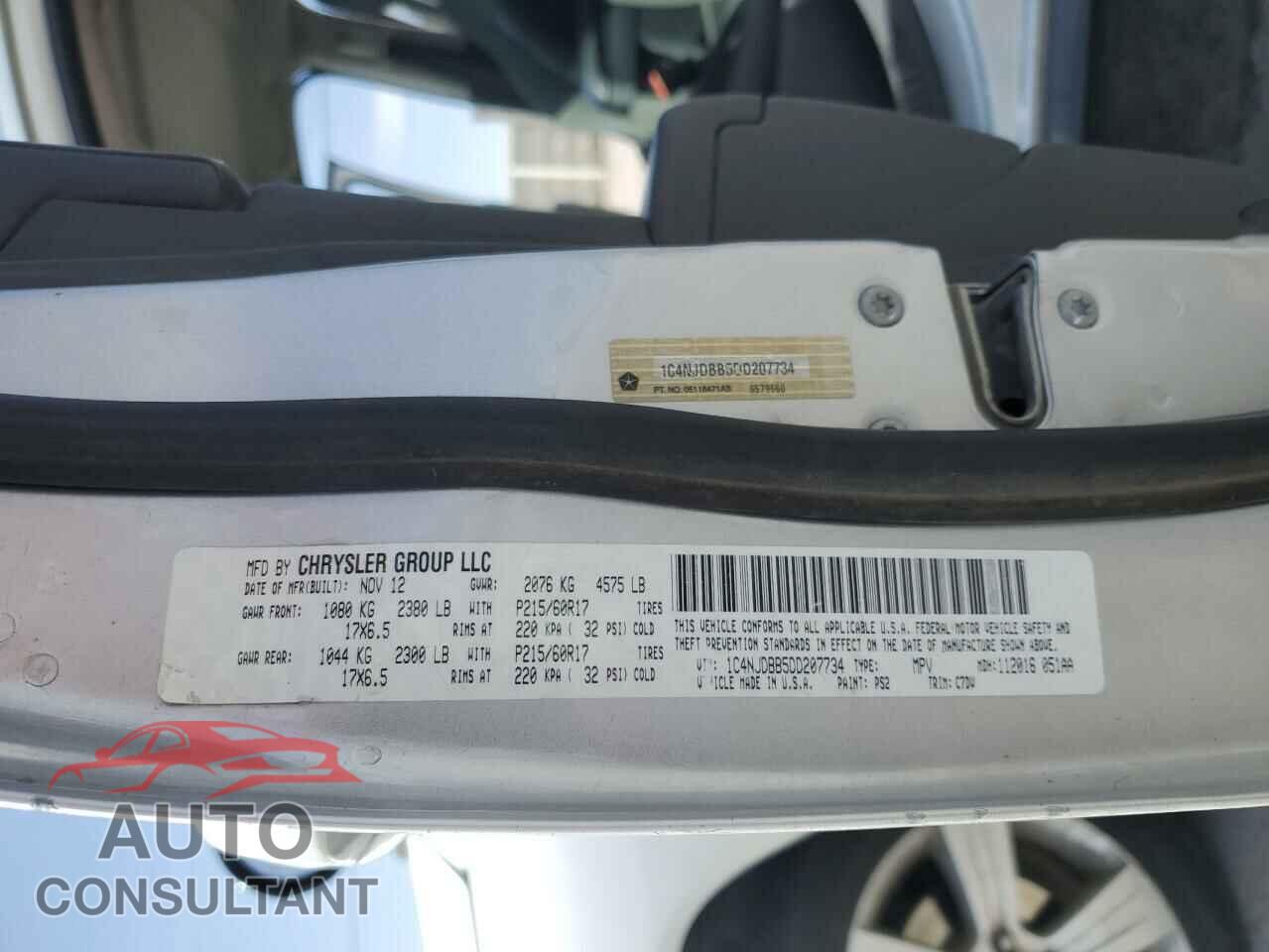 JEEP COMPASS 2013 - 1C4NJDBB5DD207734