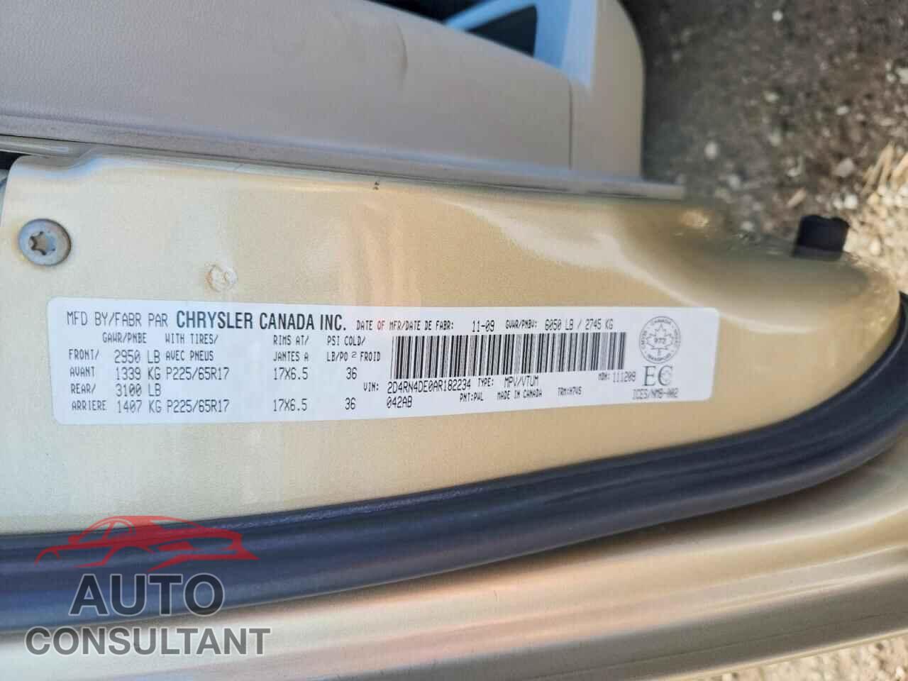 DODGE CARAVAN 2010 - 2D4RN4DE0AR182234