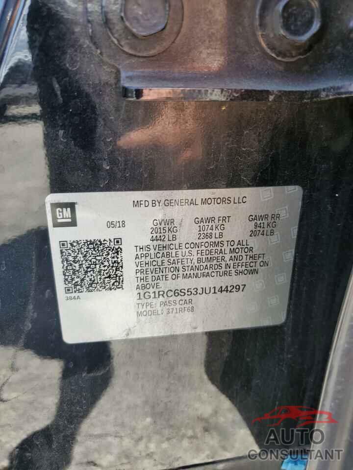 CHEVROLET VOLT 2018 - 1G1RC6S53JU144297