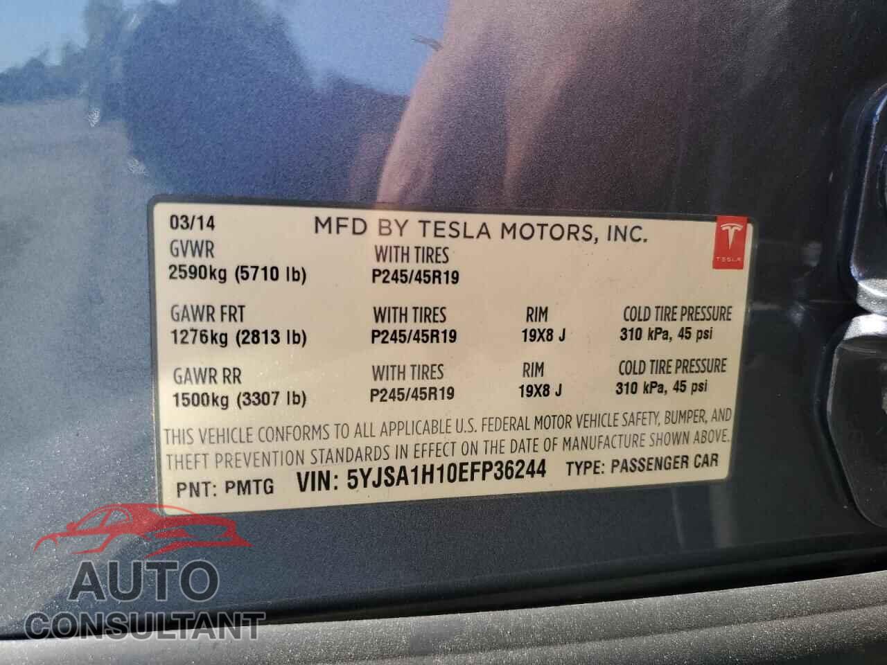 TESLA MODEL S 2014 - 5YJSA1H10EFP36244