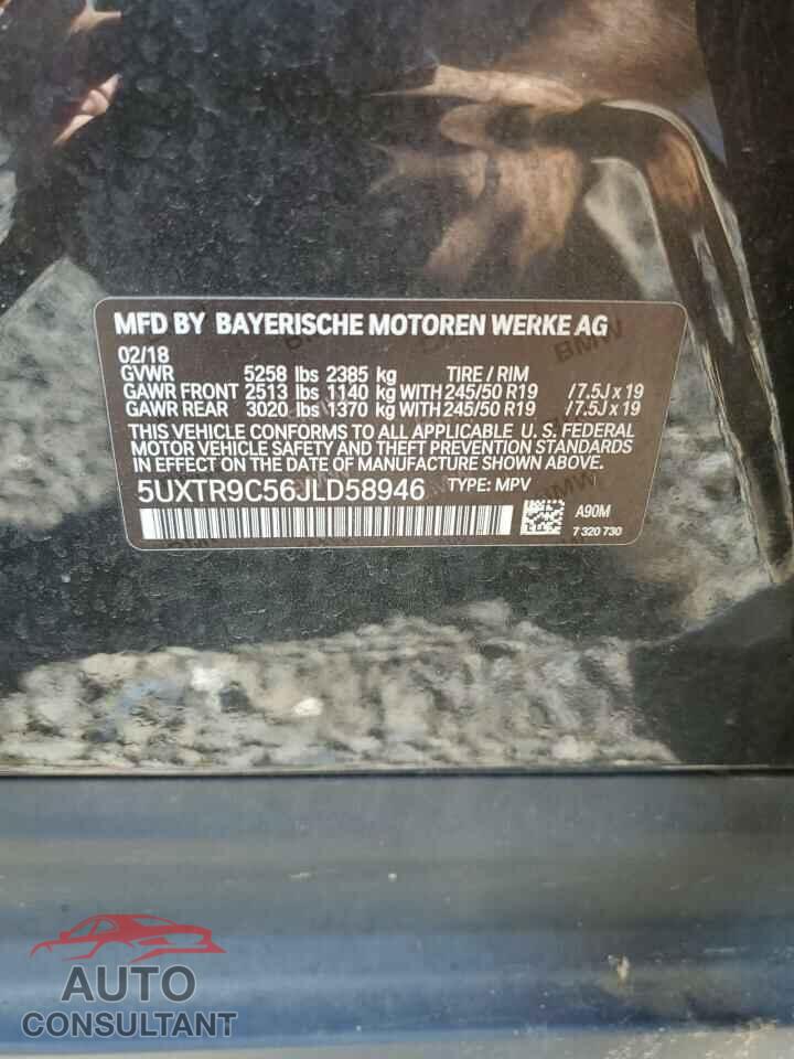 BMW X3 2018 - 5UXTR9C56JLD58946