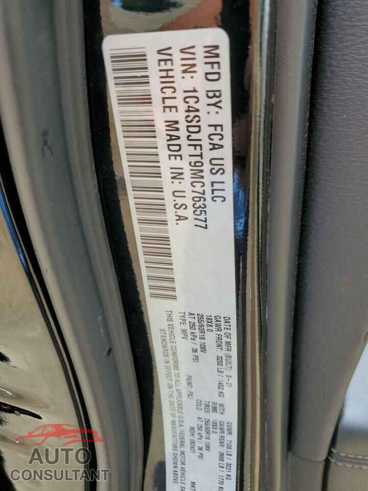 DODGE DURANGO 2021 - 1C4SDJFT9MC763577