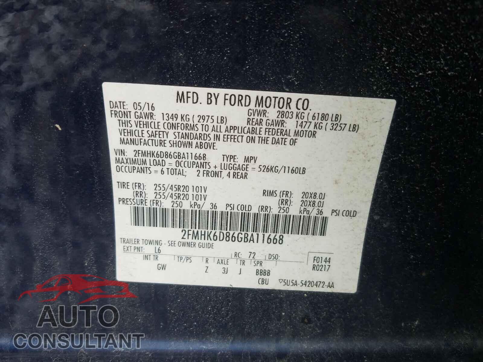 FORD FLEX 2016 - 2FMHK6D86GBA11668