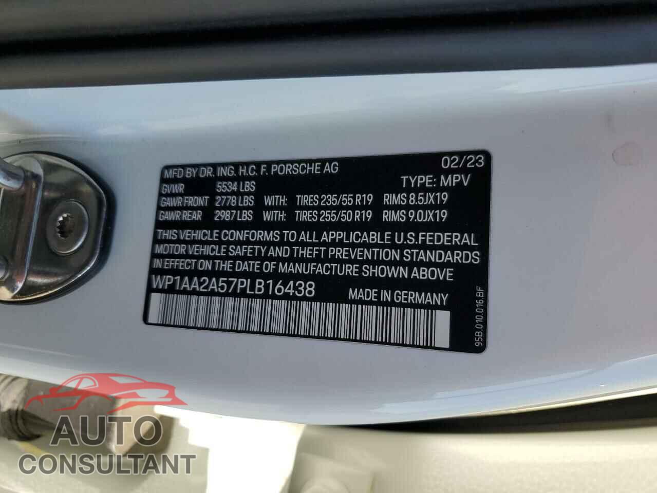 PORSCHE MACAN BASE 2023 - WP1AA2A57PLB16438