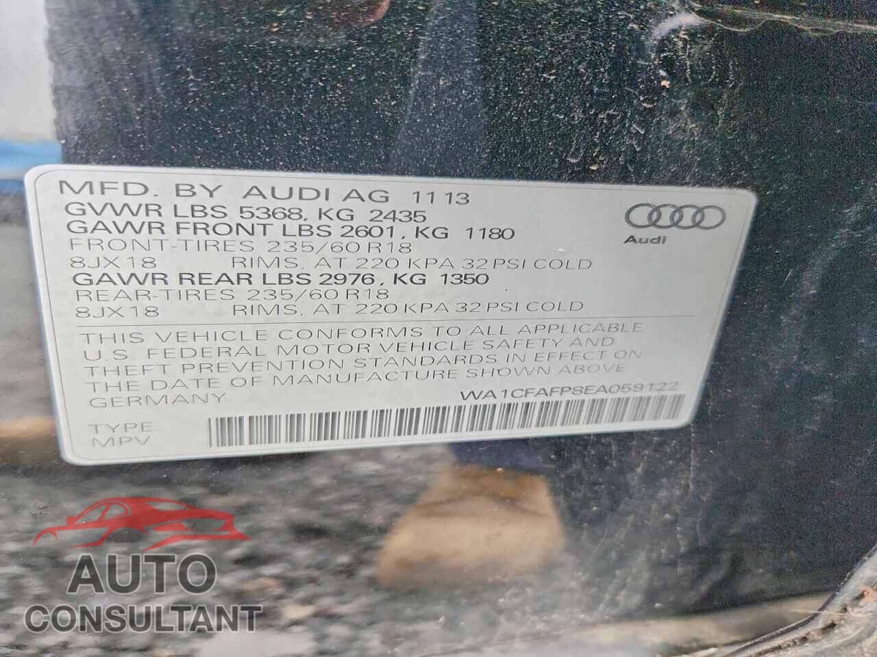 AUDI Q5 2014 - WA1CFAFP8EA059122