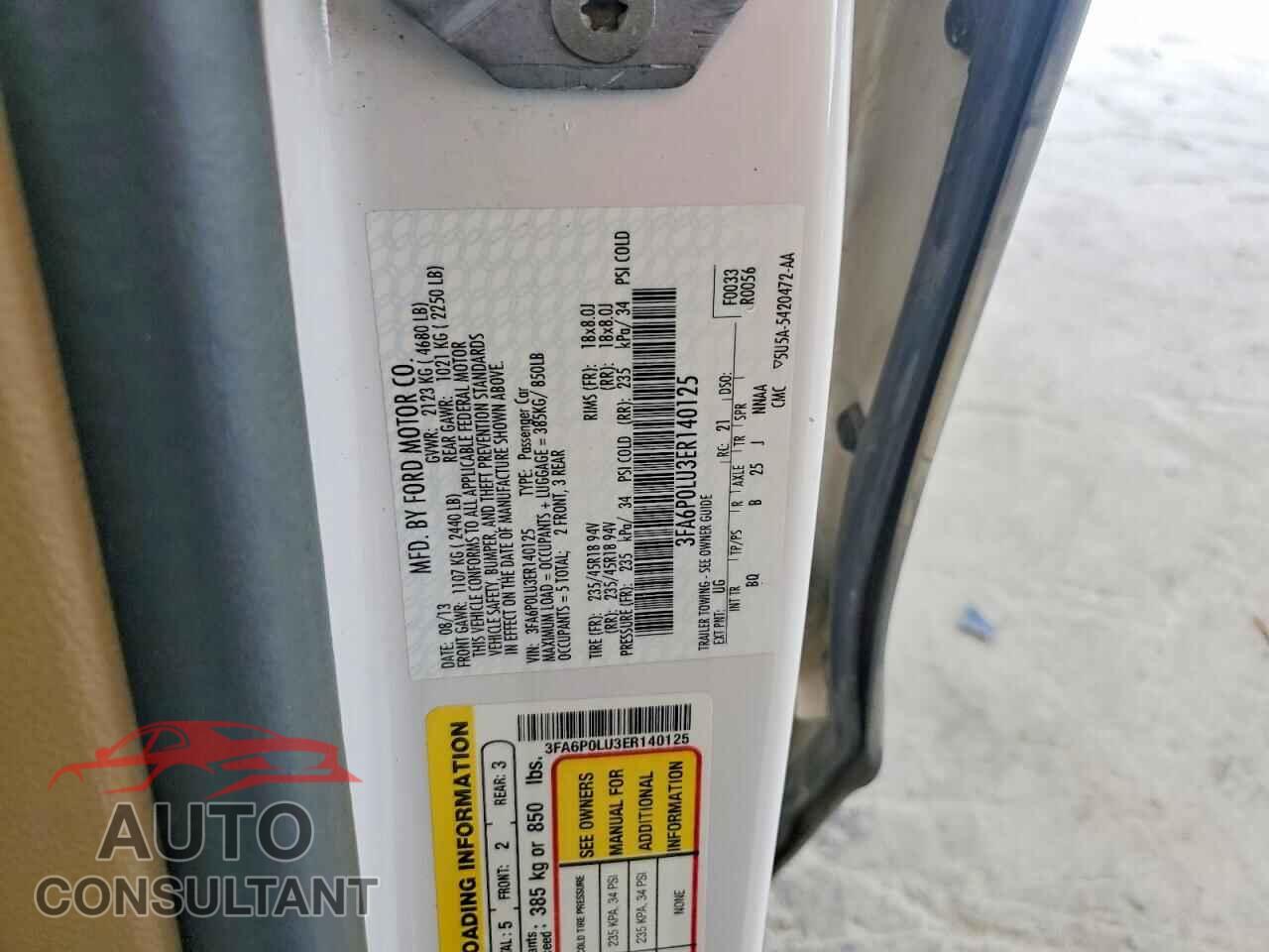 FORD FUSION 2014 - 3FA6P0LU3ER140125