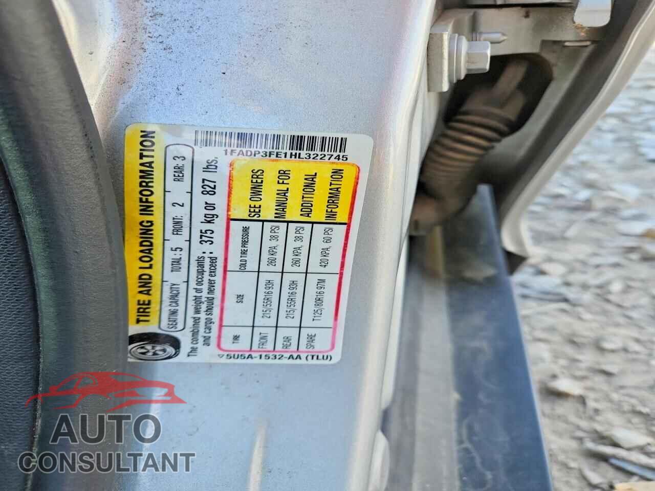 FORD FOCUS 2017 - 1FADP3FE1HL322745