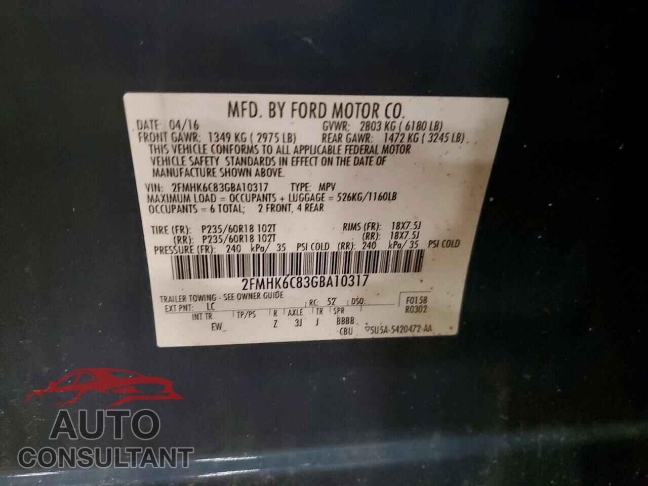 FORD FLEX 2016 - 2FMHK6C83GBA10317