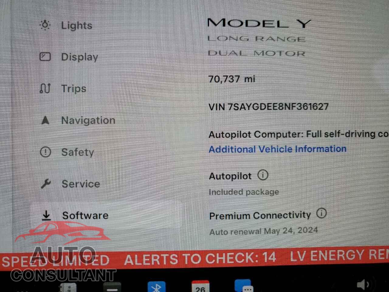TESLA MODEL Y 2022 - 7SAYGDEE8NF361627