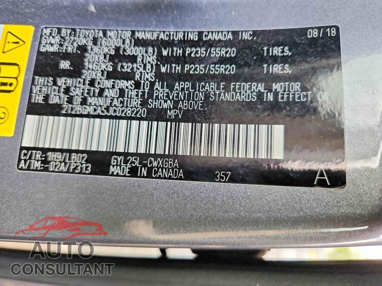 LEXUS RX450 2018 - 2T2BGMCA5JC028220