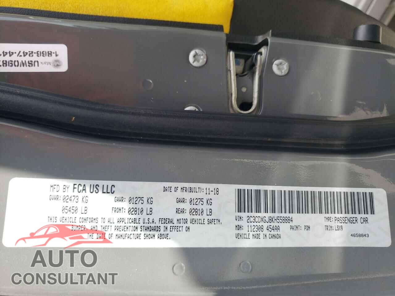 DODGE CHARGER 2019 - 2C3CDXGJ8KH558884