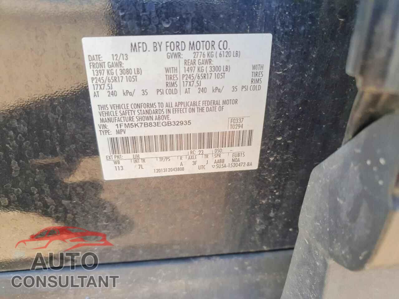 FORD EXPLORER 2014 - 1FM5K7B83EGB32935