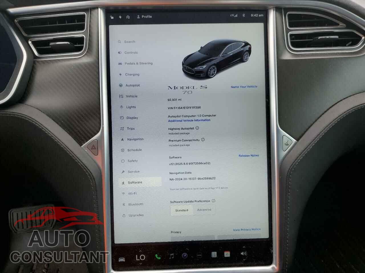 TESLA MODEL S 2015 - 5YJSA1E12FF111396