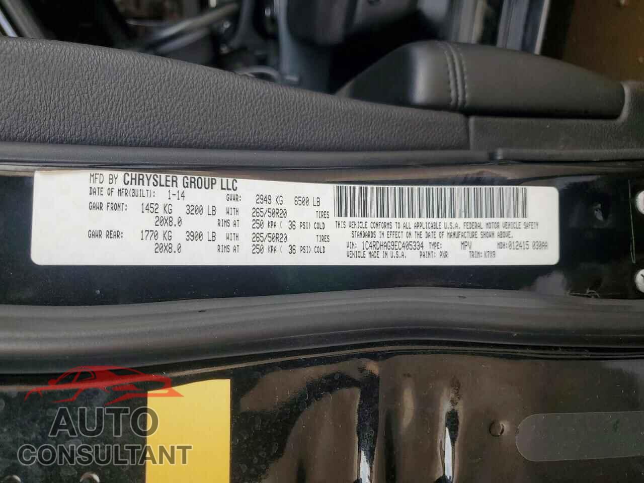 DODGE DURANGO 2014 - 1C4RDHAG9EC405334