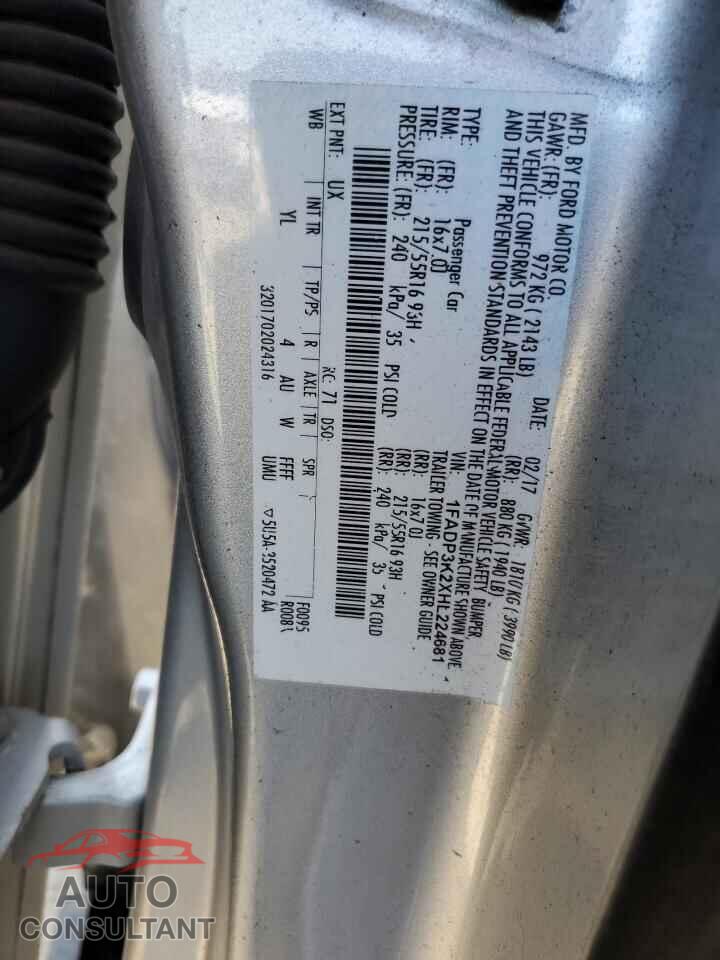 FORD FOCUS 2017 - 1FADP3K2XHL224681