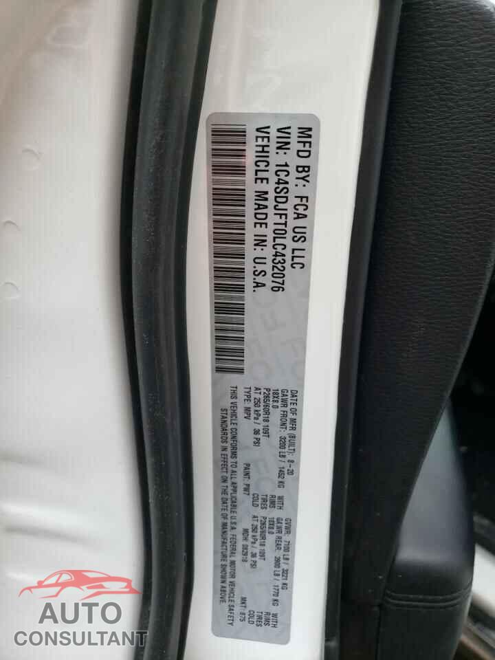 DODGE DURANGO 2020 - 1C4SDJFT0LC432076