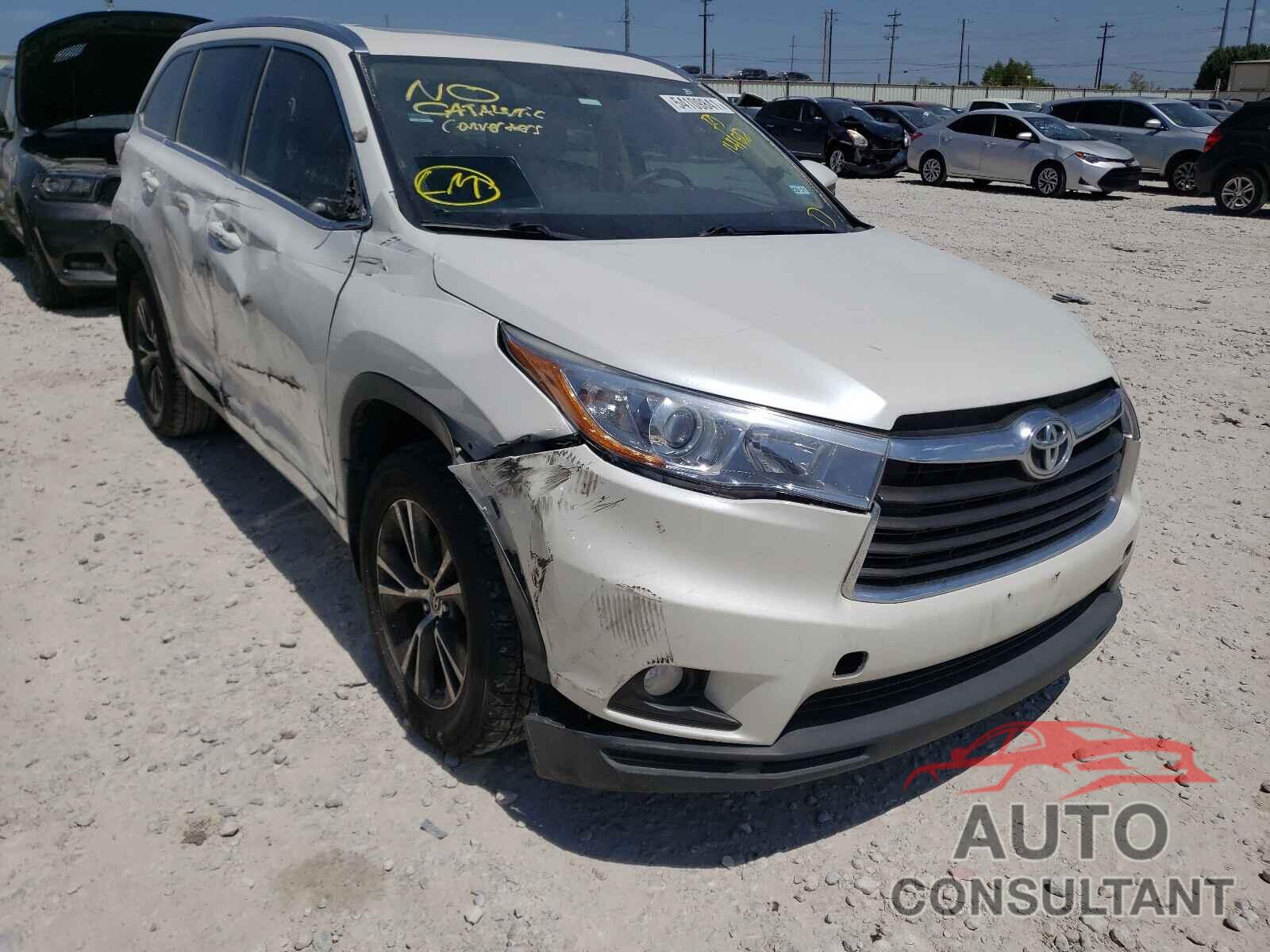 TOYOTA HIGHLANDER 2016 - 5TDKKRFH6GS144812