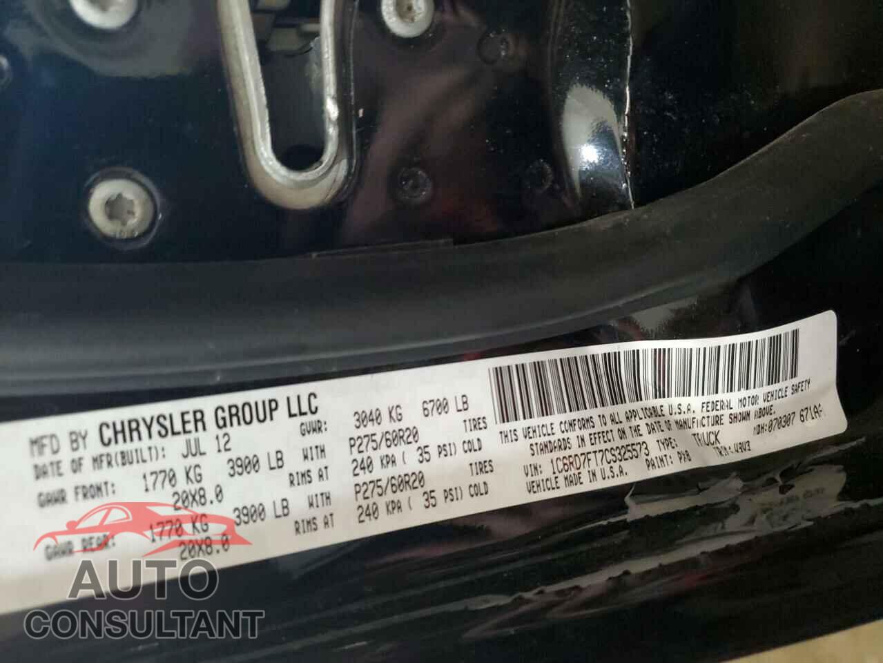 DODGE RAM 1500 2012 - 1C6RD7FT7CS325573