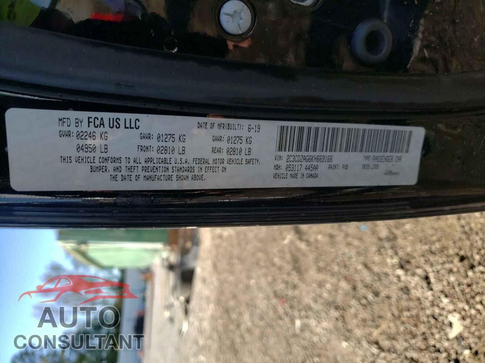 DODGE CHALLENGER 2019 - 2C3CDZAG6KH669166