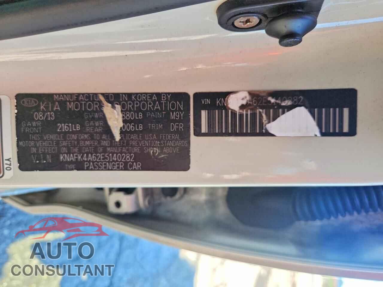 KIA FORTE 2014 - KNAFK4A62E5140282