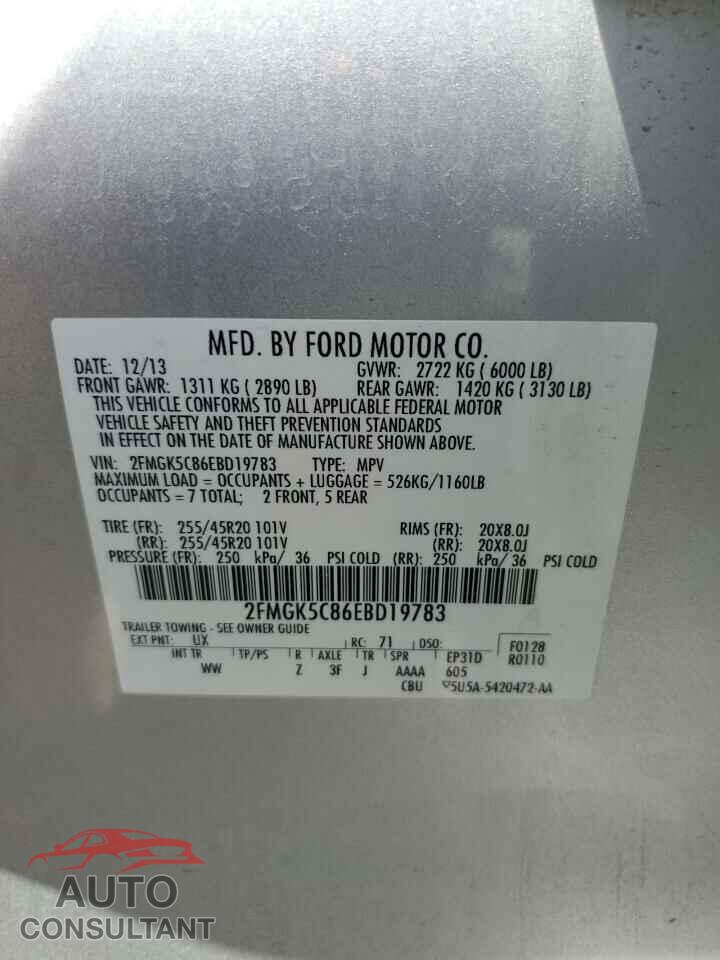 FORD FLEX 2014 - 2FMGK5C86EBD19783