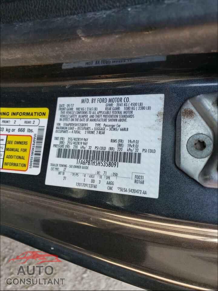 FORD MUSTANG 2017 - 1FA6P8TH5H5358091