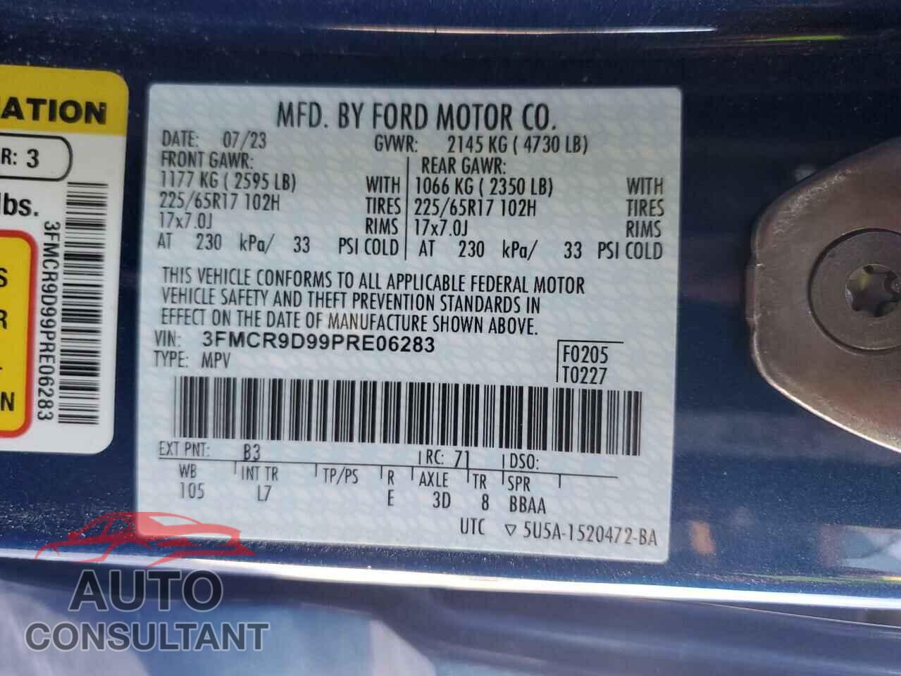 FORD BRONCO 2023 - 3FMCR9D99PRE06283